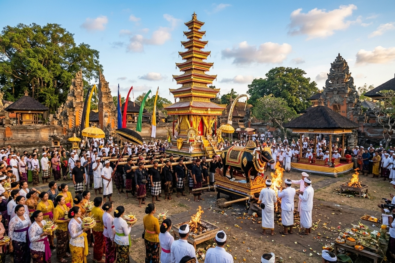 Ngaben la ceremonia de cremación balinesa.