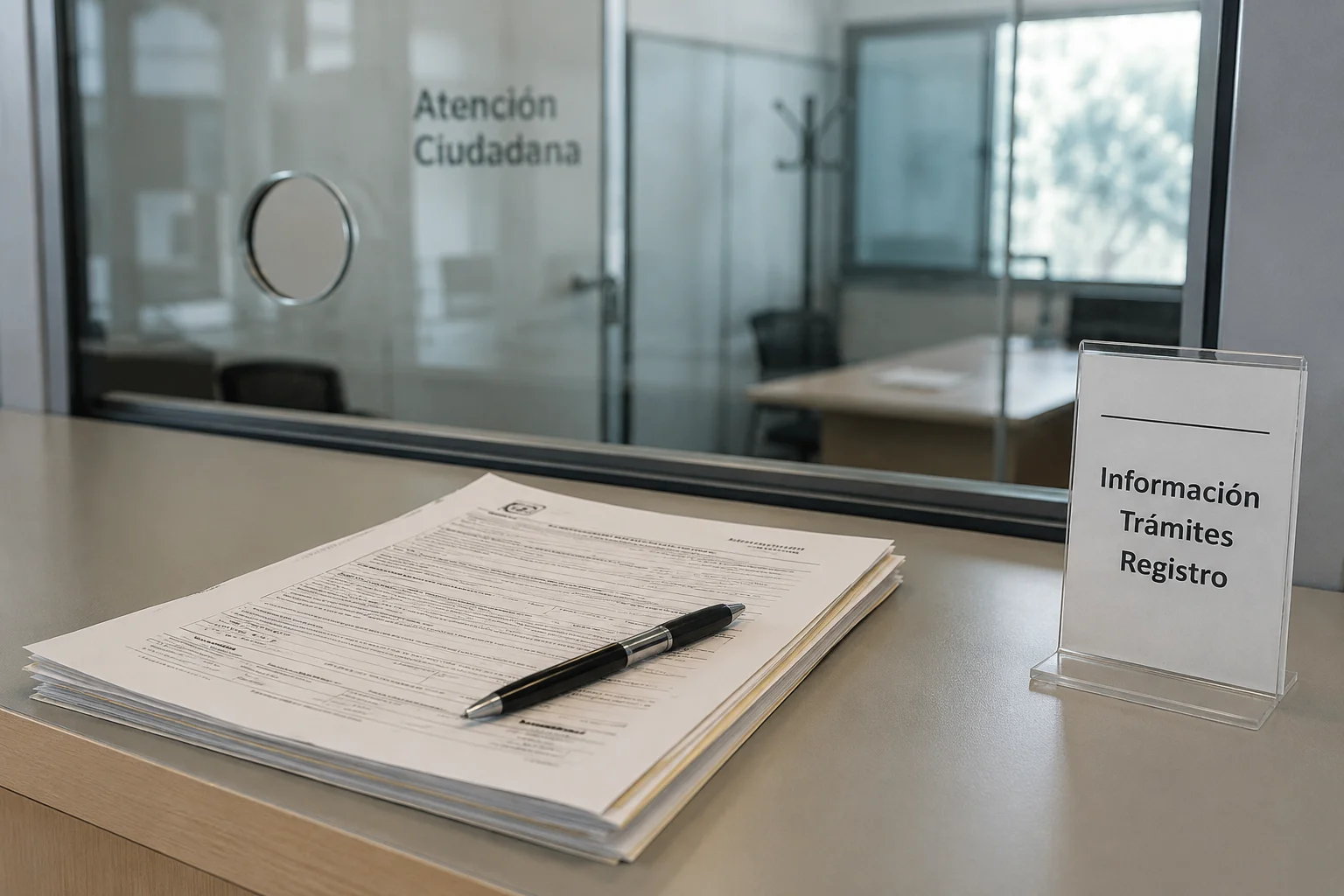 Testamento vital en Albacete: qué es y cómo registrarlo 3 Mostrador de atención al ciudadano con formularios para inscribir la declaración